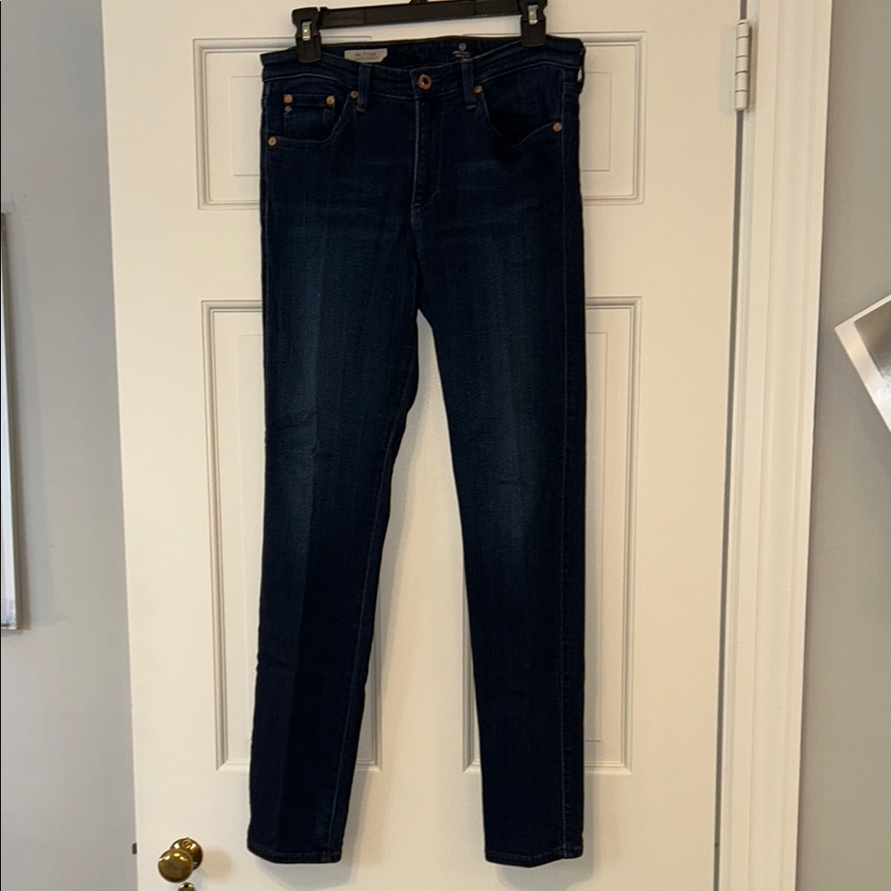 Ag Adriano Goldschmied Blue Skinny Jeans with Classic Indigo Wash